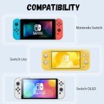 8-Pack Thumb Grips for Nintendo Switch Joycon, [Glow-in-The-Dark] Joystick Covers Compatible with Nintendo Switch/OLED/Switch Lite, Non-Slip Switch Joy Con Thumb Caps