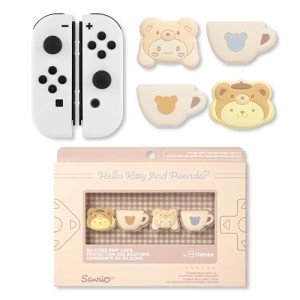 Hamee Hello Kitty and Friends Thumb Grips Compatible with Nintendo Switch OLED/Switch Lite, Character Joystick Grip Cover Caps – Pompompurin and Cinnamoroll (Latte Bear)