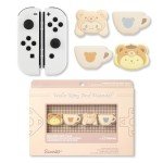 Hamee Hello Kitty and Friends Thumb Grips Compatible with Nintendo Switch OLED/Switch Lite, Character Joystick Grip Cover Caps – Pompompurin and Cinnamoroll (Latte Bear)