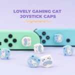 GeekShare Cute Animal Theme Thumb Grip Caps,Compatible with Switch/OLED/Switch Lite, Soft Silicone Joystick Cover,4PCS - Gaming Cat