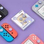 GeekShare Thumb Grip Caps Compatible with Switch/OLED/Switch Lite,Soft Silicone Joystick Rocker Cover,4PCS (Purple)