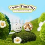 GeekShare 4PCS Thumb Grip Caps for Switch, Cute Silicone Joystick Caps Thumbstick Cover Compatible with Switch/OLED/Switch Lite - Team Timothy