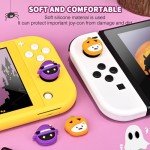 DLseego 4Pcs Thumb Grip Caps for Nintendo Switch, Joystick Caps Soft Silicone Cover for Button Joy Con Controllers Protective Thumb Stick, Anti-Slip Analog Cover for Switch Lite & OLED-Orange Purple