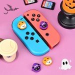 DLseego 4Pcs Thumb Grip Caps for Nintendo Switch, Joystick Caps Soft Silicone Cover for Button Joy Con Controllers Protective Thumb Stick, Anti-Slip Analog Cover for Switch Lite & OLED-Orange Purple