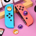 DLseego 4Pcs Thumb Grip Caps for Nintendo Switch, Joystick Caps Soft Silicone Cover for Button Joy Con Controllers Protective Thumb Stick, Anti-Slip Analog Cover for Switch Lite & OLED-Orange Purple