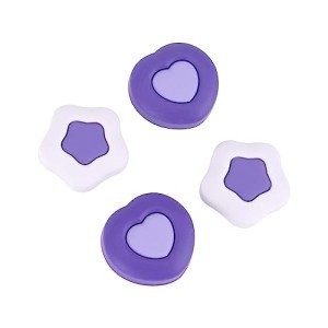 GeekShare Cute Silicone Joycon Thumb Grip Caps Kawaii Thumbstick Caps Joystick Cover Compatible with Switch/OLED/Switch Lite,2Pairs/4PCS - Cream Heart Dark Version