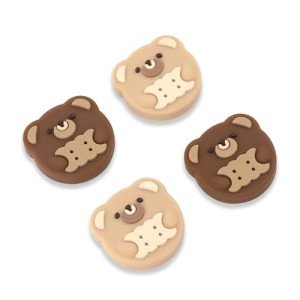 GeekShare 4PCS Thumb Grip Caps Compatible with Switch/OLED/Switch Lite,Soft Silicone Joystick Rocker Cover - Bear Cookies