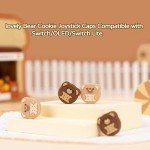 GeekShare 4PCS Thumb Grip Caps Compatible with Switch/OLED/Switch Lite,Soft Silicone Joystick Rocker Cover - Bear Cookies