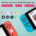 Epstur 28 Pieces Replacement Soft Silicone Cat Paw Design Thumb Grip Caps Thumb Grips Analog Stick Cover Compatible with Nintendo Switch, Switch Lite/OLED and Joy Con Controller