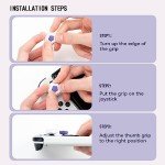 GeekShare Cute Silicone Joycon Thumb Grip Caps Kawaii Thumbstick Caps Joystick Cover Compatible with Switch/OLED/Switch Lite,2Pairs/4PCS - Cream Heart Dark Version
