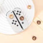 GeekShare 4PCS Thumb Grip Caps Compatible with Switch/OLED/Switch Lite,Soft Silicone Joystick Rocker Cover - Bear Cookies