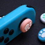 Epstur 28 Pieces Replacement Soft Silicone Cat Paw Design Thumb Grip Caps Thumb Grips Analog Stick Cover Compatible with Nintendo Switch, Switch Lite/OLED and Joy Con Controller