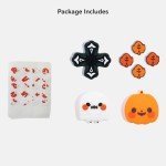 GeekShare Cute Silicone Cross D-Pad Button Caps Set Joystick Cover - ABXY Key Buttons Sticker Compatible with Switch/OLED Joy-Con - Pumpkin & Ghost