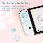 GeekShare Silicone Cat Paw Button Caps Thumb Grips Set, Joystick Cover Caps Compatible with Switch/OLED - Blue