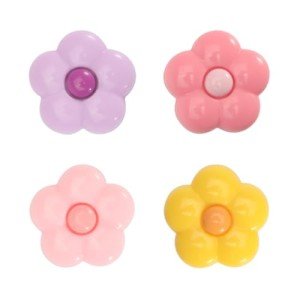 PERFECTSIGHT Silicone Joycon Thumb Grip Caps, Joystick Cover Compatible with Nintendo Switch/OLED/Switch Lite,4PCS (4 Color Flowers)