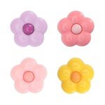 PERFECTSIGHT Silicone Joycon Thumb Grip Caps, Joystick Cover Compatible with Nintendo Switch/OLED/Switch Lite,4PCS (4 Color Flowers)