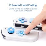 GeekShare Cross D-Pad Button Caps Thumb Grips Set,Silicone ABXY Key Buttons Sticker Compatible with Switch/OLED Joy Con (Blue & Purple)