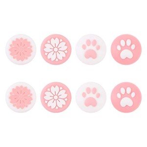 BENBO 8PCS Thumb Grip Caps, Cat Claw Design and Analog Sakura Grips Joystick Caps for Nintendo Switch & Switch Lite, Silicone Cover for Joy-Con Controller