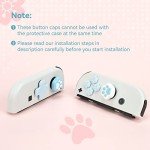 GeekShare Silicone Cat Paw Button Caps Thumb Grips Set, Joystick Cover Caps Compatible with Switch/OLED - Blue