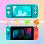 Sumind 16 Pieces Replacement Cute Fruit Lemon and Flower Design Thumb Grip Caps Analog Stick Cover Joystick Cap Soft Silicone Cover Compatible with Nintendo Switch, Switch Lite and Joy-Con Controller