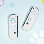 GeekShare Silicone Cat Paw Button Caps Thumb Grips Set, Joystick Cover Caps Compatible with Switch/OLED - Blue