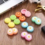 Sumind 16 Pieces Replacement Cute Fruit Lemon and Flower Design Thumb Grip Caps Analog Stick Cover Joystick Cap Soft Silicone Cover Compatible with Nintendo Switch, Switch Lite and Joy-Con Controller