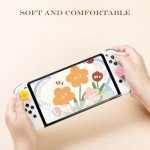 PERFECTSIGHT Silicone Joycon Thumb Grip Caps, Joystick Cover Compatible with Nintendo Switch/OLED/Switch Lite,4PCS (4 Color Flowers)