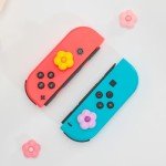 PERFECTSIGHT Silicone Joycon Thumb Grip Caps, Joystick Cover Compatible with Nintendo Switch/OLED/Switch Lite,4PCS (4 Color Flowers)