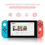 BENBO 8PCS Thumb Grip Caps, Cat Claw Design and Analog Sakura Grips Joystick Caps for Nintendo Switch & Switch Lite, Silicone Cover for Joy-Con Controller