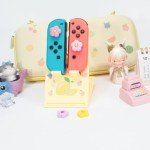 PERFECTSIGHT Silicone Joycon Thumb Grip Caps, Joystick Cover Compatible with Nintendo Switch/OLED/Switch Lite,4PCS (4 Color Flowers)