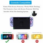 Dockable Case for Nintendo Switch - COMCOOL 3 in 1 Protective Cover Case for Nintendo Switch and Joy-Con Controller with Screen Protector and Thumb grips - Purple