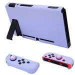 Dockable Case for Nintendo Switch - COMCOOL 3 in 1 Protective Cover Case for Nintendo Switch and Joy-Con Controller with Screen Protector and Thumb grips - Purple