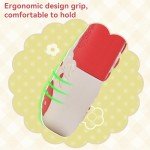 GeekShare Protective Case for Switch Slim Cover Case Compatible with Switch Separable Soft Silicone Protective Shell for Joy Con with 2 Thumb Grip Caps- Strawberries with Cream