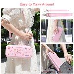 Younik Switch Accessories Bundle, 17 in 1 Pink Switch Accessories Kit for Girls Include Switch Carrying Case, Adjustable Stand, Protective Case for Switch Console & J-Con Pink