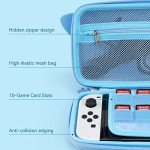 GeekShare Shark Carry Case Compatible with Switch/Switch OLED - Portable Hardshell Slim Travel Carrying Case fit Switch Console & Game Accessories -- Shark