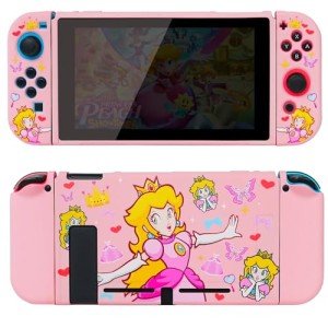 TIKOdirect Protective Case for Switch, Soft Full Skin Protective Cover with Pretty Cute Pattern, Silicone Slim Shockproof Back and Grip Case Only for Switch 2017, Princess