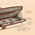 GeekShare Vintage Carry Case Compatible with Switch/Switch OLED - Portable Hardshell Travel Carrying Case fit Switch Console with Acrylic Strap