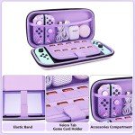 homicozy Cute Unicorn Protection Case for Nintendo Switch,Purple Hard Carrying Case with Soft TPU Protective Cover and Protection Acessories Compatible with Nintendo Switch for Girls