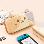 GeekShare Cat Ears Carry Case Compatible with Nintendo Switch OLED - Portable Hardshell Slim Travel Carrying Case fit Switch Console & Game Accessories (Multicolor, Large)