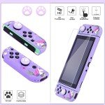 homicozy Cute Unicorn Protection Case for Nintendo Switch,Purple Hard Carrying Case with Soft TPU Protective Cover and Protection Acessories Compatible with Nintendo Switch for Girls