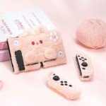 GeekShare Cute Plush Protective Case Cover Compatible with Standard Switch - Shock-Absorption and Anti-Scratch Skin Case for Switch - Plush Rabbit (for Switch 2017)