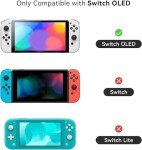 GeekShare Protective Case Slim Cover Case Compatible with Standard Switch Only - Shock-Absorption and Anti-Scratch Cover Skin for Switch - Shark Party (for Switch OLED Model)