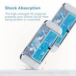 GeekShare Protective Case Slim Cover Case Compatible with Standard Switch Only - Shock-Absorption and Anti-Scratch Cover Skin for Switch - Shark Party (for Switch OLED Model)