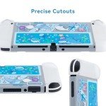 GeekShare Protective Case Slim Cover Case Compatible with Standard Switch Only - Shock-Absorption and Anti-Scratch Cover Skin for Switch - Shark Party (for Switch OLED Model)