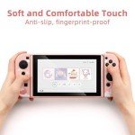 GeekShare Protective Case for Switch, Soft TPU Slim Case Cover Compatible with Switch Console and Joy Con - Strawberry Bunny (for Switch 2017)