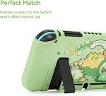 GeekShare Protective Case Compatible with Switch, Soft TPU Slim Case Cover Compatible with Switch Console and Joy Con Controller - Matcha Froggy