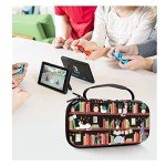 CutebriCase Nintendo Switch Case OLED Model, Carry Case for Nintendo Switch for Boy Girls-Travel Storage Hard Shell Cover with 16 Game Card Slot for Switch Console Joy-Con & Accessories,Bookshelf Cat