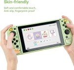 GeekShare Protective Case Compatible with Switch, Soft TPU Slim Case Cover Compatible with Switch Console and Joy Con Controller - Matcha Froggy