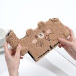 GeekShare Cute Plush Protective Case Cover Compatible with Switch - Shock-Absorption and Anti-Scratch - Plush Bear (for Switch OLED)