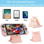 OLDZHU Pink Travel Carrying Case Accessories Kit Compatible With Nintendo Switch - 10 in 1 Essential Protection Kits with Hard Protective Cover,Glass Screen Protector,Adjustable Stand,Thumb Grip Caps